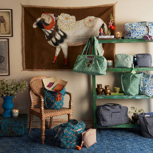 Aadav Sage Duffle Bag by John Robshaw at Fig Linens and Home - 2