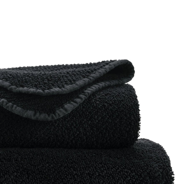 Abyss & Habidecor Abyss Twill Wash Mitt Black 990 - Black 990 Wash Mitt 7" x 9" at FIG LINENS AND HOME - 3
