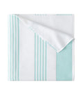 Peacock Alley Aqua Pool Towel - Folded - Aegean Stripe Beach Towel at Fig Linens and Home