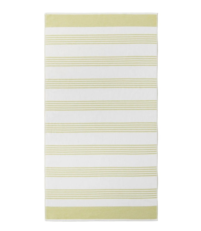 Lime Pool Towel - Open - Aegean Stripe Beach Towel by Peacock Alley at Fig Linens and Home