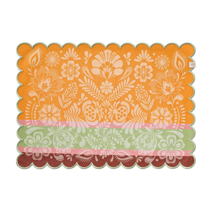 Alegria Coated Placemat in Sorbet Pink by Le Jacquard Francais 14" x 20" - Set of 4 Placemats PINK at FIG LINENS AND HOME 1