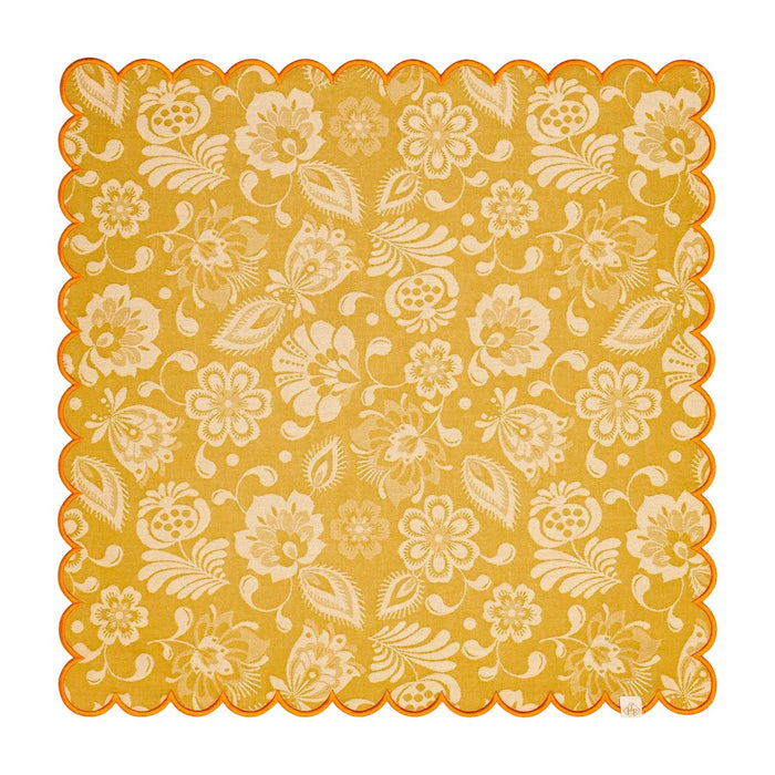 Alegria Napkin in Sunset Yellow by Le Jacquard Francais 20" x 20" - Set of 4 Napkins YELLOW at FIG LINENS AND HOME 1