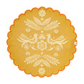 Alegria Round Coated Placemat in Sunset Yellow by Le Jacquard Francais 15" x 15" - Set of 4 Placemats YELLOW at FIG LINENS AND HOME 1