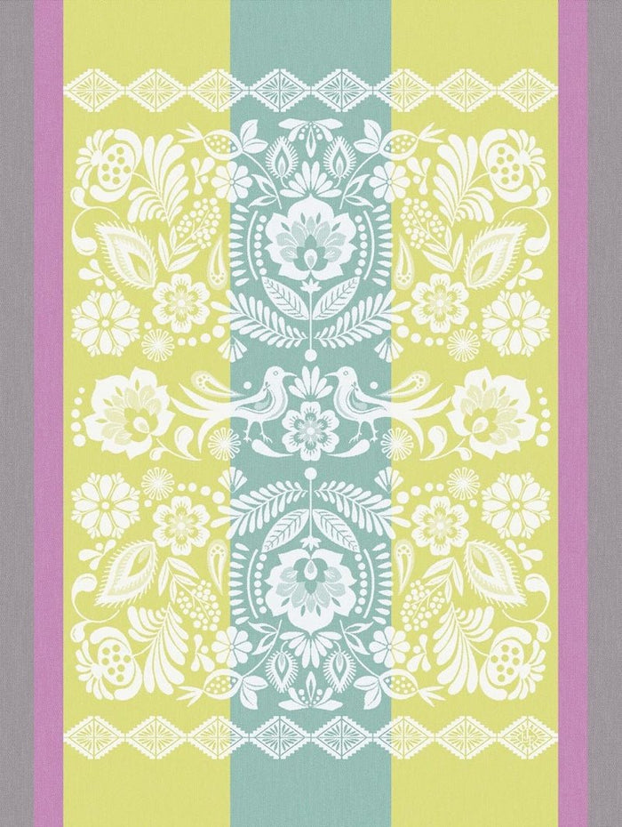Alegria Tea Towel in Lagoon Green by Le Jacquard Francais 24" x 31" Tea Towels - Set of 4 GREEN at FIG LINENS AND HOME 1