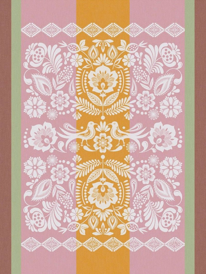 Alegria Tea Towel in Sorbet Pink by Le Jacquard Francais 24" x 31" Tea Towels - Set of 4 PINK at FIG LINENS AND HOME 1