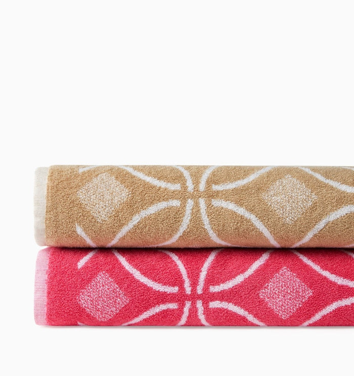 Anacapri Beach Towel by Sferra Linens Pink 40" x 70" Beach Towel at FIG LINENS AND HOME 1