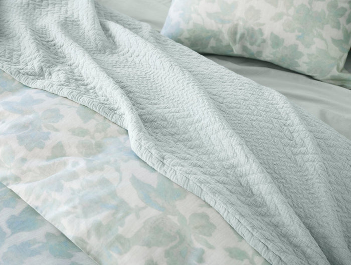 Angeles Organic Matelasse Blankets by Coyuchi at Fig Linens and Home - Lifestyle 2