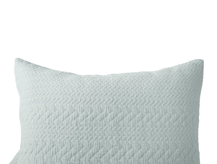 Coyuchi Angeles Organic Matelasse Euro Square Sham in Dew at Fig Linens and Home - Detail View