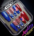 Angelina Handmade Custom Press-On #0629 – Patriot Pride