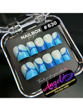 Angelina Handmade Custom Press-On #0630 - Blue Polka