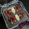 Angelina Handmade Custom Press-On #0673 - Burgundy Royale
