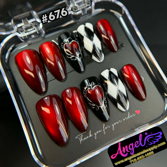 Angelina Handmade Custom Press-On #0676 - Dark Romance