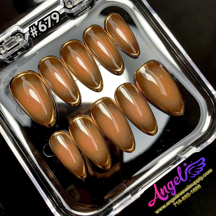 Angelina Handmade Custom Press-On #0679 - Caramel Bronze