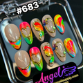 Angelina Handmade Custom Press-On #0683 - Color Wave