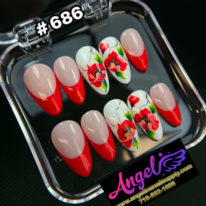 Angelina Handmade Custom Press-On #0686 - Cherry Riviera