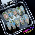 Angelina Handmade Custom Press-On #0698 - Stained Garden