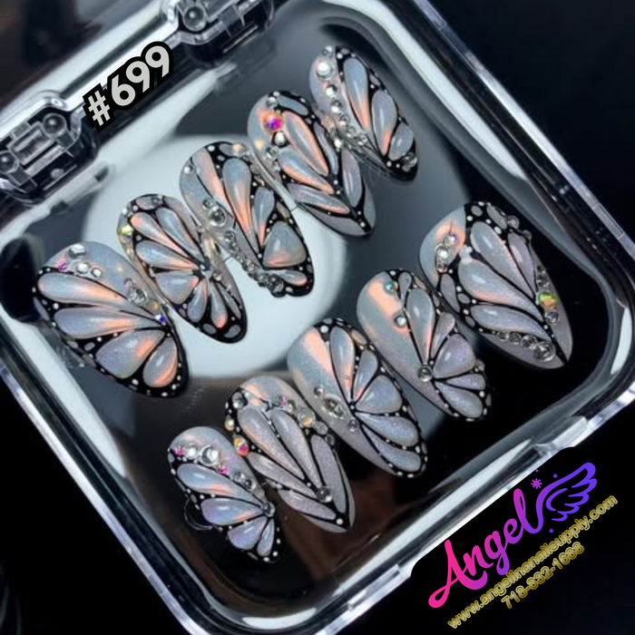 Angelina Handmade Custom Press-On #0699 - Prism Butterfly