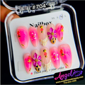 Angelina Handmade Custom Press-On #0704 - Cabana Crush