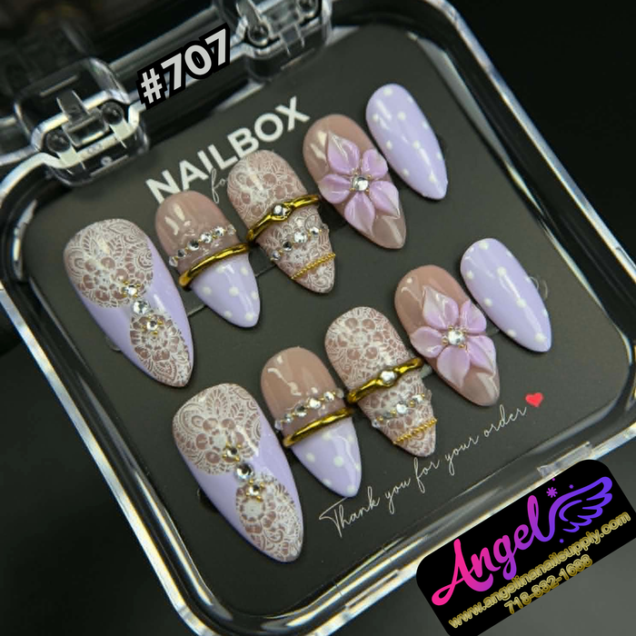 Angelina Handmade Custom Press-On #0707 - Violet Daydream