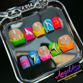 Angelina Handmade Custom Press-On #0914 - Y2K Neon Pop