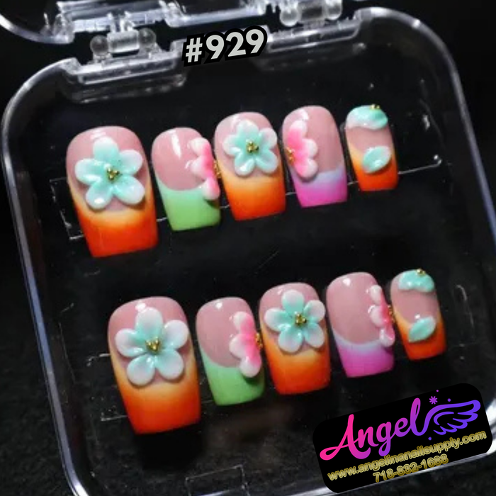 Angelina Handmade Custom Press-On #0929 - Tropical Sorbet