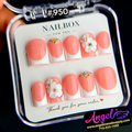 Angelina Handmade Custom Press-On #0950 - Coral Daisy