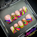 Angelina Handmade Custom Press-On #0957 - Rainbow Groove