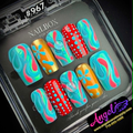 Angelina Handmade Custom Press-On #0967 - Turquoise Groove