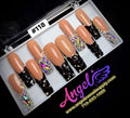 Angelina Handmade Custom Press-On Long Nail Design #118 - Glam After Dark