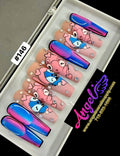 Angelina Handmade Custom Press-On Long Nail Design #146 - Sweet Alien Love