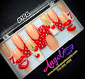 Angelina Handmade Custom Press-On Long Nail Design #164 - Cherry Kiss