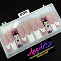 Angelina Handmade Custom Press-On Long Nail Design #176 - Pink Minnie French