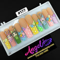 Angelina Handmade Custom Press-On Long Nail Design #177 - Pastel Bunny Garden