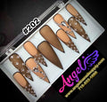 Angelina Handmade Custom Press-On | Long Nail Design #202 - Cocoa Noir