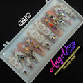 Angelina Handmade Custom Press-On | Long Nail Design #209 - Crystal Petals