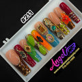 Angelina Handmade Custom Press-On | Long Nail Design #211 - Color Clash