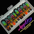 Angelina Handmade Custom Press-On | Long Nail Design #213 - Neon Mosaic