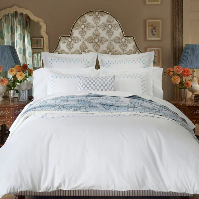 Anketi Light Indigo Border Organic Sham by John Robshaw King Sham Light Indigo at FIG LINENS AND HOME 4