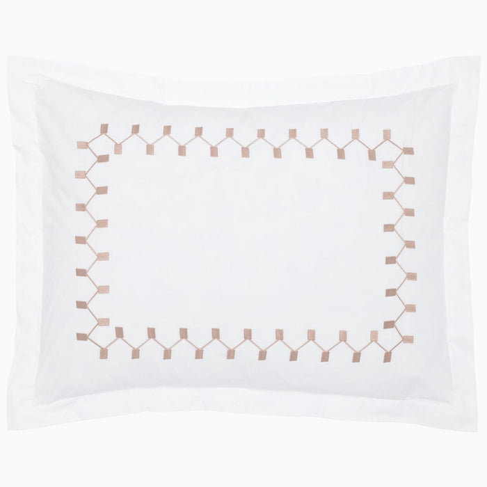 Anketi Natural Border Organic Sham by John Robshaw at Fig Linens and Home - 1