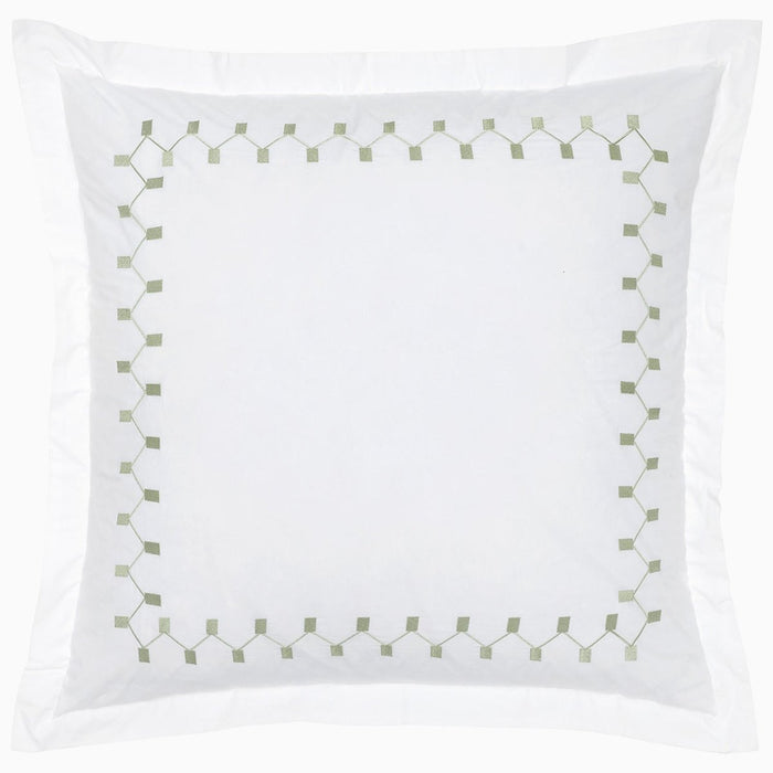 Anketi Sage Border Organic Sham by John Robshaw at Fig Linens and Home - 1