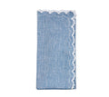 Arches Napkin in Blue & White by Kim Seybert at Fig Linens and Home - Folded