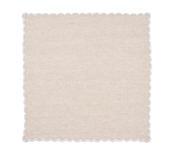 Arches Napkin in Natural & White by Kim Seybert - Flat Open