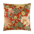 Augustus Pillow in Red - front view, floral multi-color design in vibrant red by D.V. KAP Home