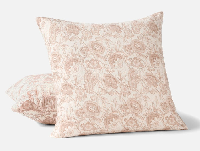 Balboa Organic Matelasse Print Pillow Cover by Coyuchi - Antique Rose and Undyed - View 1