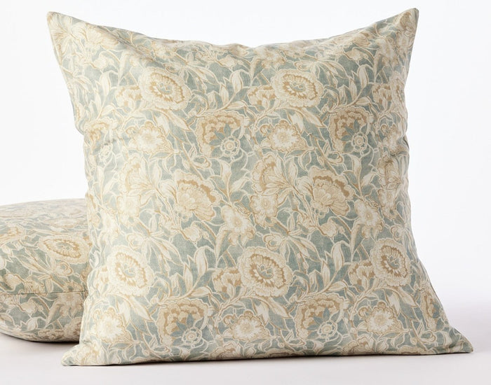 Balboa Organic Matelasse Print Pillow Cover by Coyuchi - Lagoon and Hay - View 1