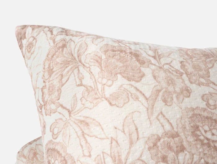 Balboa Organic Matelasse Print Pillow Cover by Coyuchi - Antique Rose and Undyed - View 2