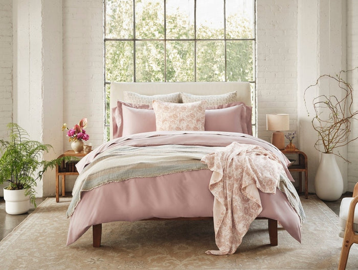 Coyuchi Balboa Organic Matelassé Throw Blankets at Fig Linens and Home - Lifestyle View 2