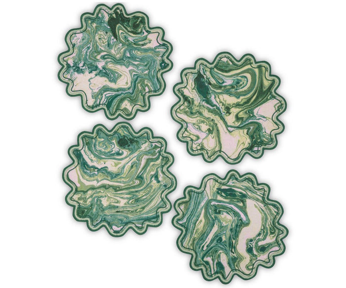 Balthazar Emerald Green Cocktail Napkins by Matouk Schumacher at Fig Linens and Home