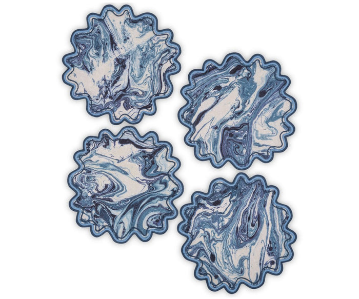 Balthazar Lapis Blue Cocktail Napkins by Matouk Schumacher at Fig Linens and Home