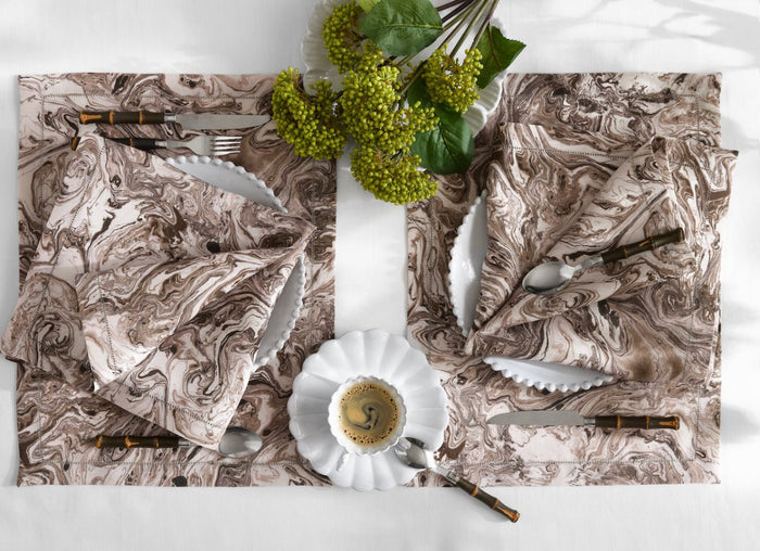 Matouk Schumacher Balthazar Placemats at Fig Linens and Home - Linen Placemats Lifestyle View 1